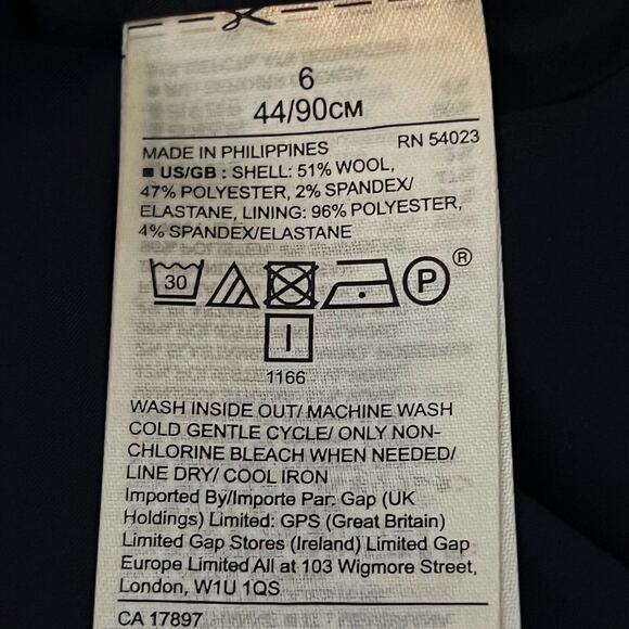 Banana Republic Womens Wool Blend Career Skirt Size 6 Black Knee Length Side Zip - Picture 8 of 8